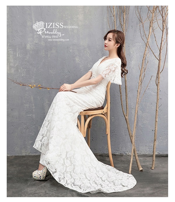 BR370 **พรีออเดอร์**ชุดแต่งงาน&ชุดเจ้าสาวแนวเรียบหรู สีขาวเกรดพรีเมี่ยม น่ารัก สวยโดดเด่นไม่ซ้ำใคร