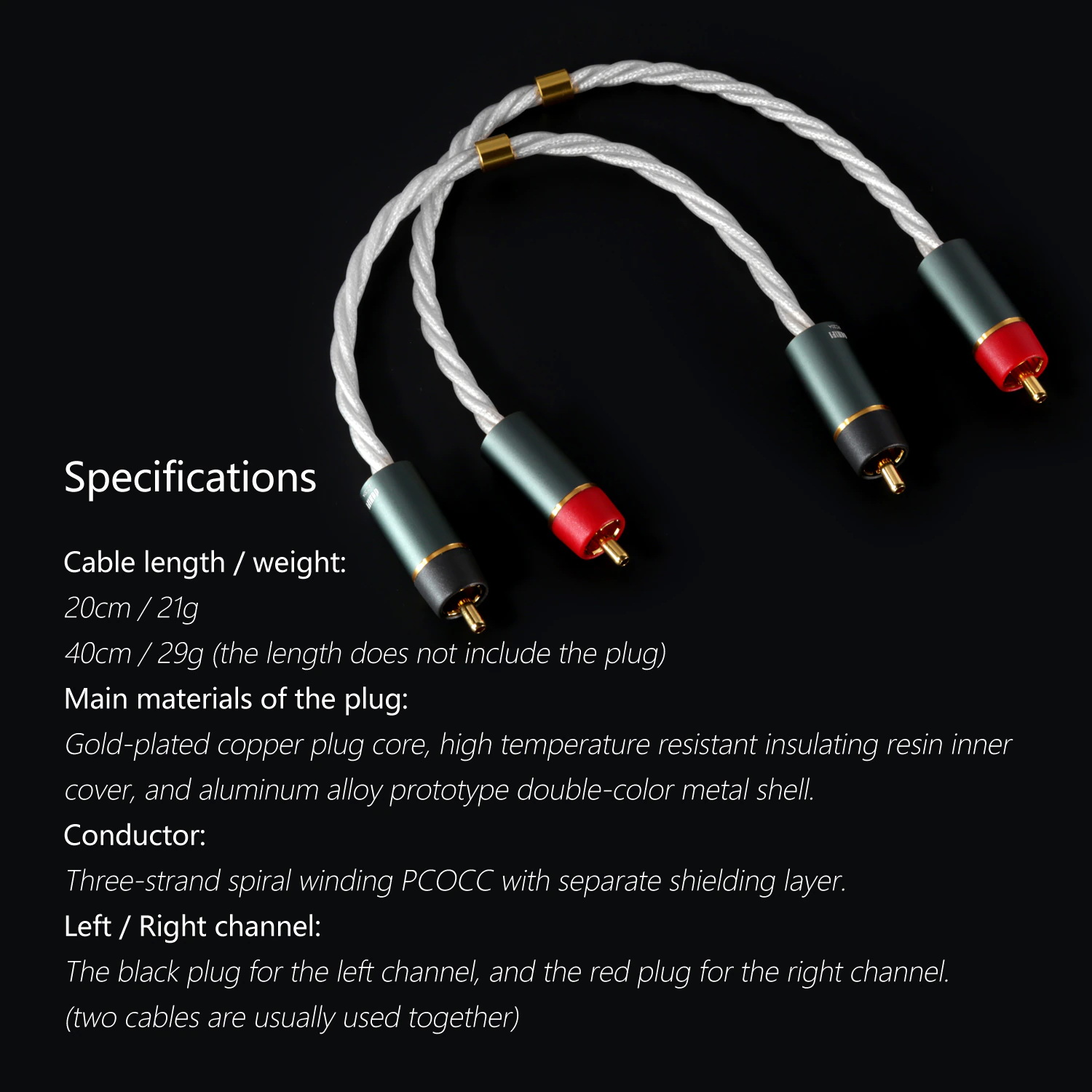 DD RC20A สาย RCA ทองแดง PCOCC สำหรับ DAC/AMP
