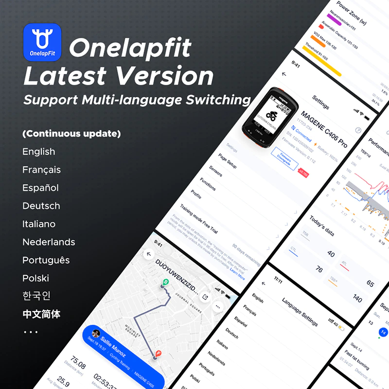 ไมล์จักรยานแบบ Magene C406Pro GPS Bike Computer Speedometer Odometer Cycling Training