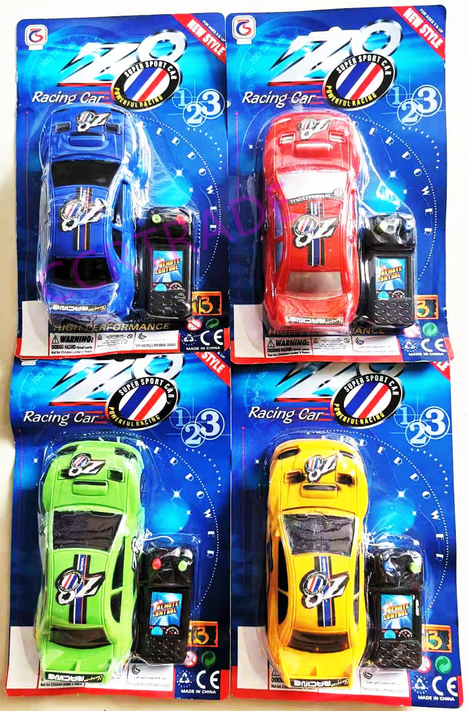 รถแข่งสีสดบังคับ+รีโมทแผง 25 ซม.