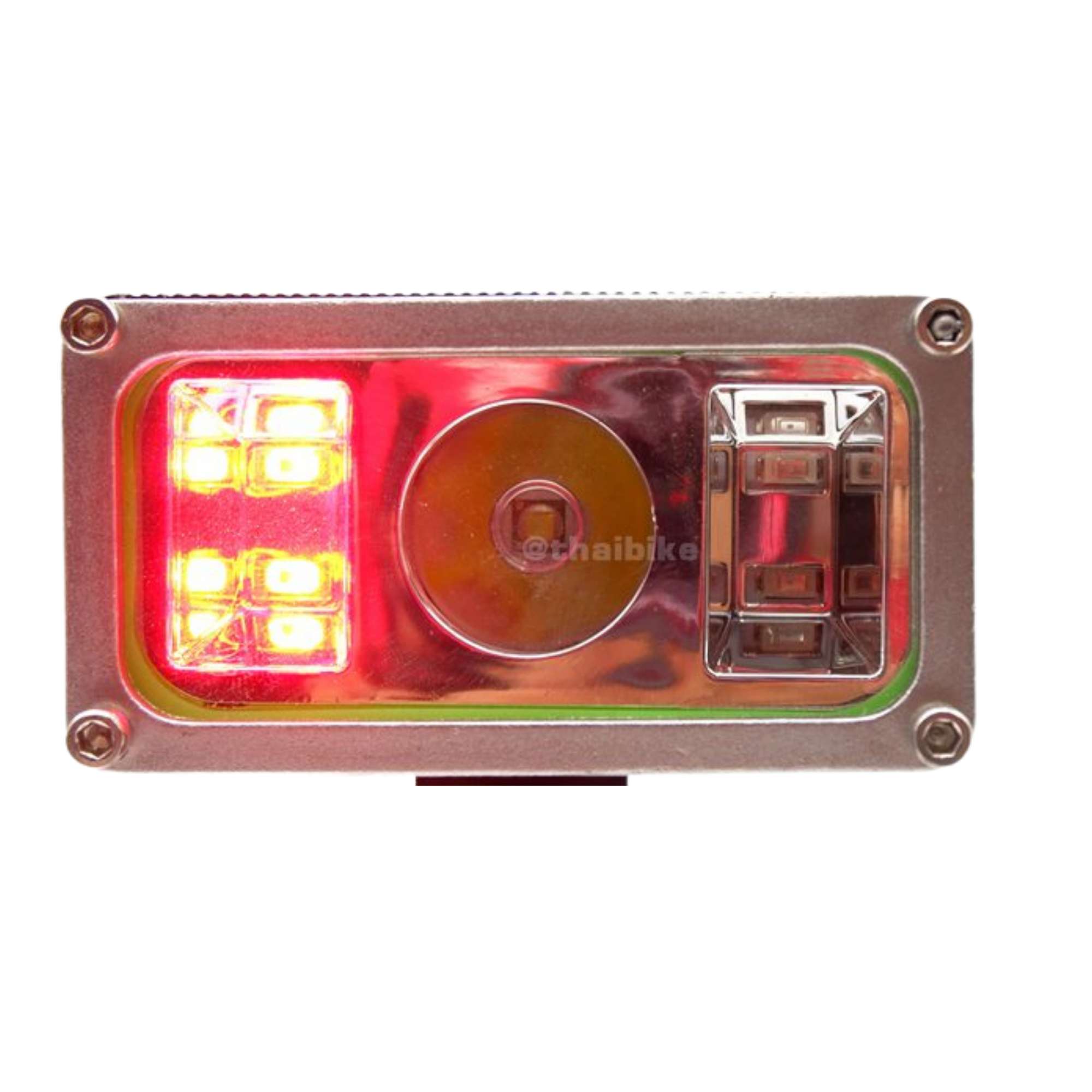 ไฟหน้าจักรยานแบบชาร์จ TAG-B 1800 ลูเมนส์ แบบสามสี แดงน้ำเงิน