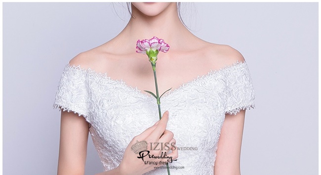 BR224 **พรีออเดอร์**ชุดแต่งงาน&ชุดเจ้าสาวแบบยาวสีขาวเกรดพรีเมี่ยม หรูหราน่ารัก สวยโดดเด่นไม่ซ้ำใคร สวยงามดุจเจ้าหญิง
