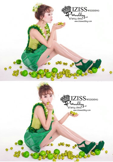 PW429- **พร้อมส่ง**ชุดคู่ถ่ายพรีเวดดิ้ง (prewedding dress) & ชุดแต่งงานแฟนซี (Fancy wedding dress)ชายหญิง "ธีมสีเขียว"