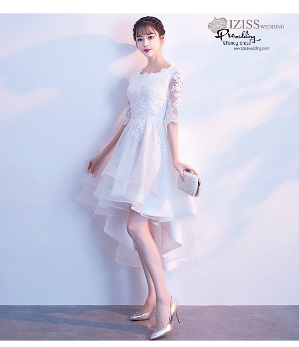 DS041 - Pre order ชุดราตรี เดรสสั้นออกงาน (short dresses) ชุดไปงานแต่งงานสวยๆ "ธีมสีขาว"