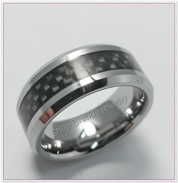 แหวนทังสแตน inlay black พร้อมสลักชื่อ