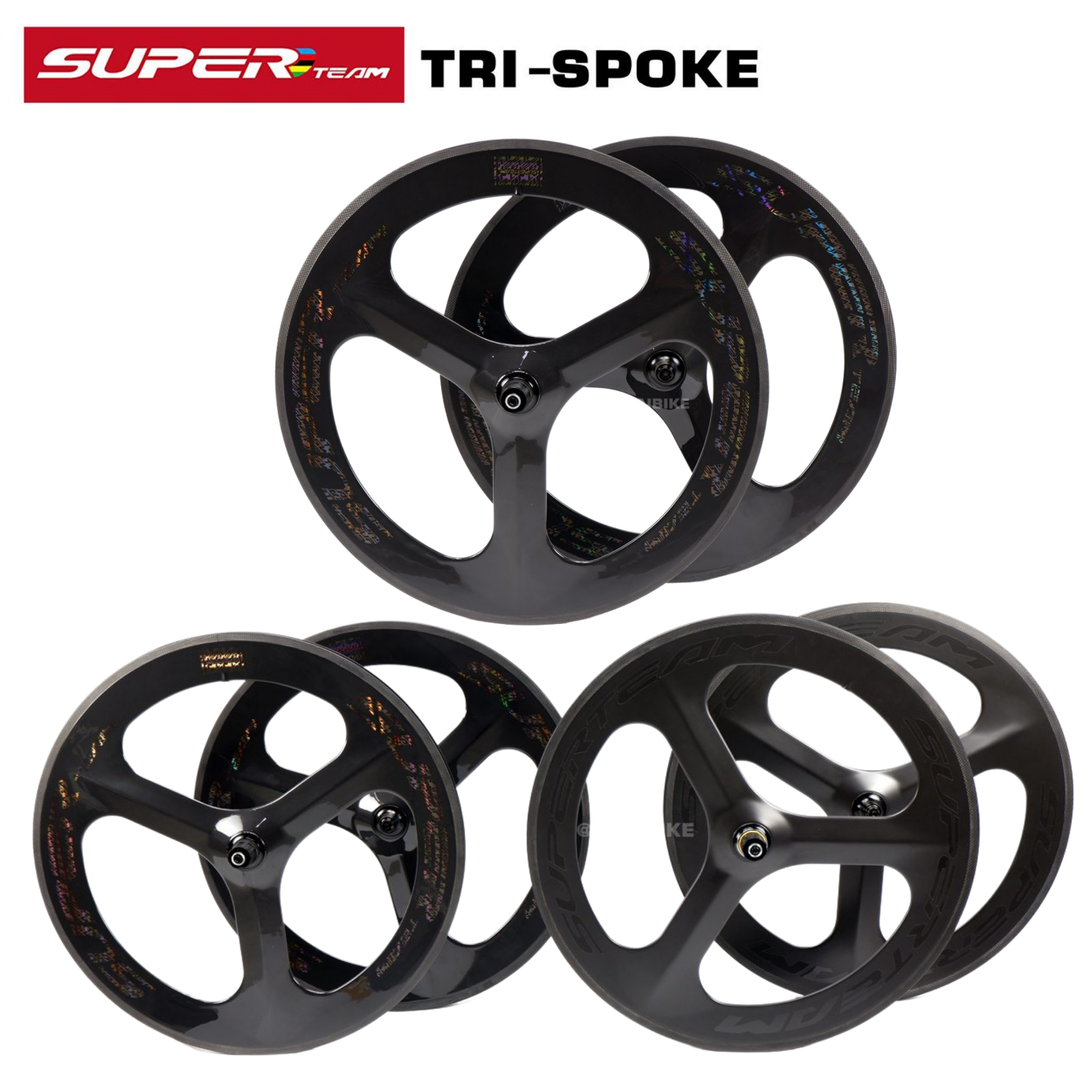 ล้อจักรยานคาร์บอน 3 ก้าน 700C SUPERTEAM TRI SPOKE สามก้าน ล้อคาร์บอน ประกันยาว
