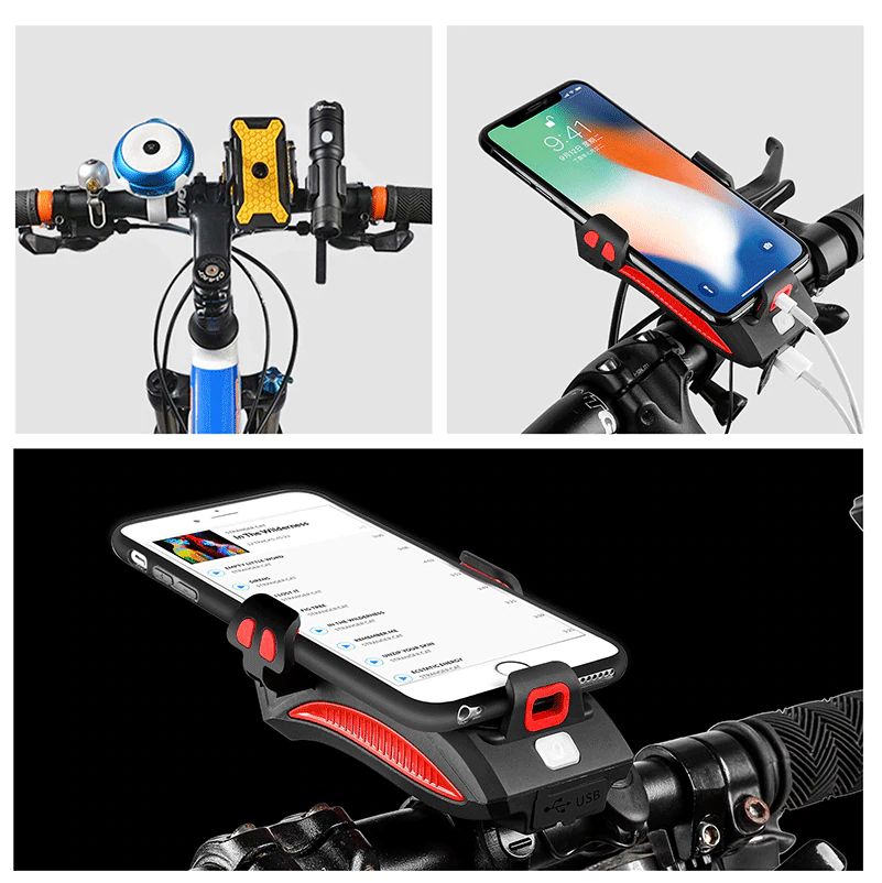 ไฟหน้า+ยึดมือถือ+powerbank+usb+แตร THAIBIKE ติดจักรยาน