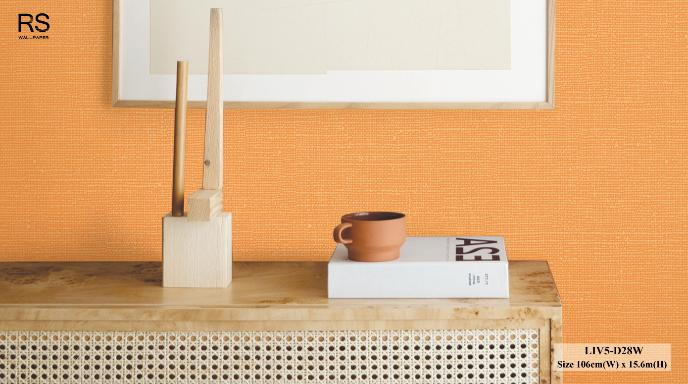 วอลเปเปอร์ลายผ้า สีส้ม LIV5-D28W