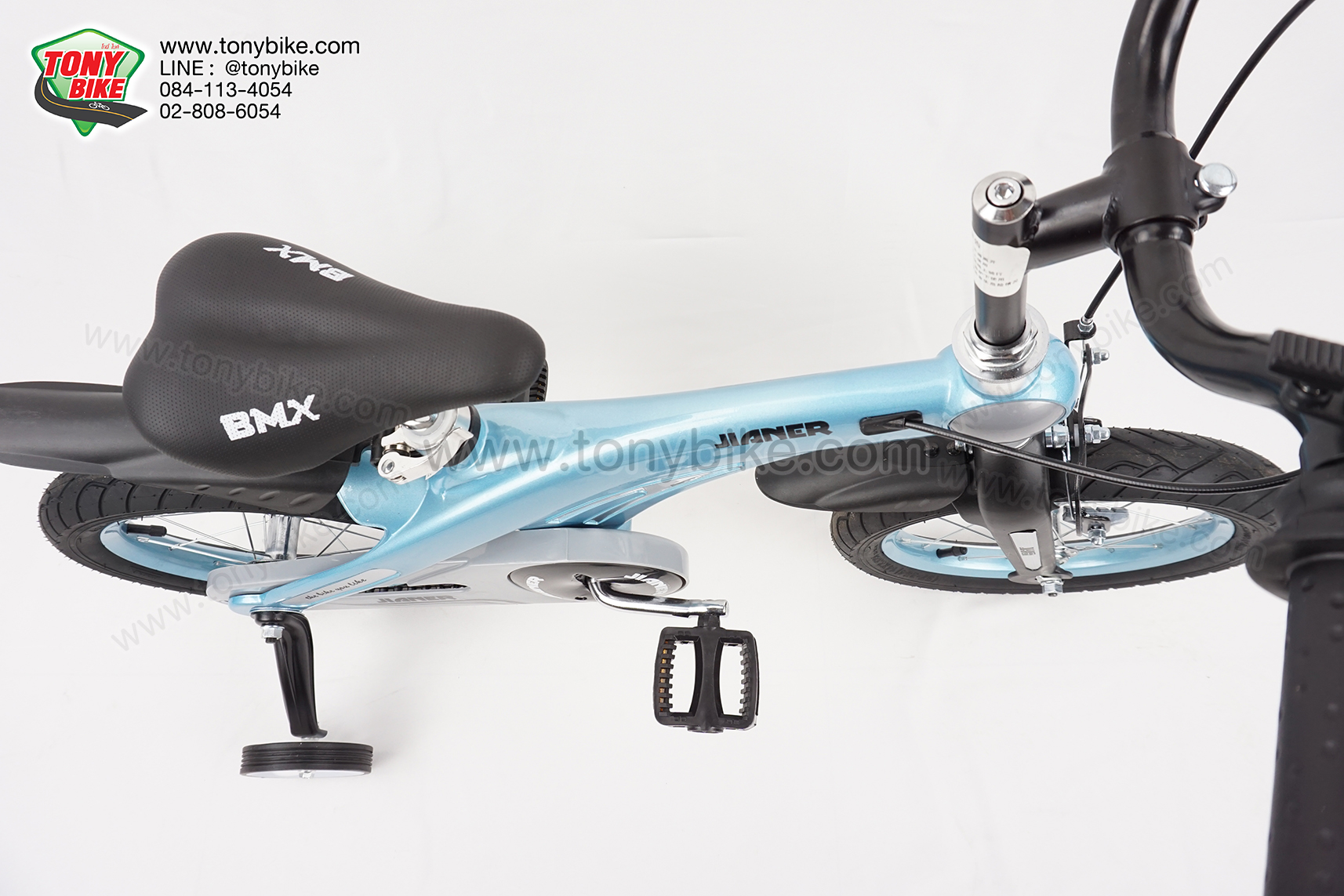 จักรยานเด็ก ล้อ 14 นิ้ว เฟรมอลู สีฟ้า