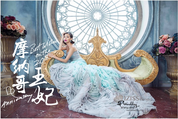 PW459- **พร้อมส่ง**ชุดแต่งงานแฟนซี ชุดเดรสสีเทาฟ้า ชุดถ่ายพรีเวดดิ้ง (prewedding dress) & ชุดแต่งงานแฟนซี (Fancy wedding dress) "ธีมสีเทาฟ้า"