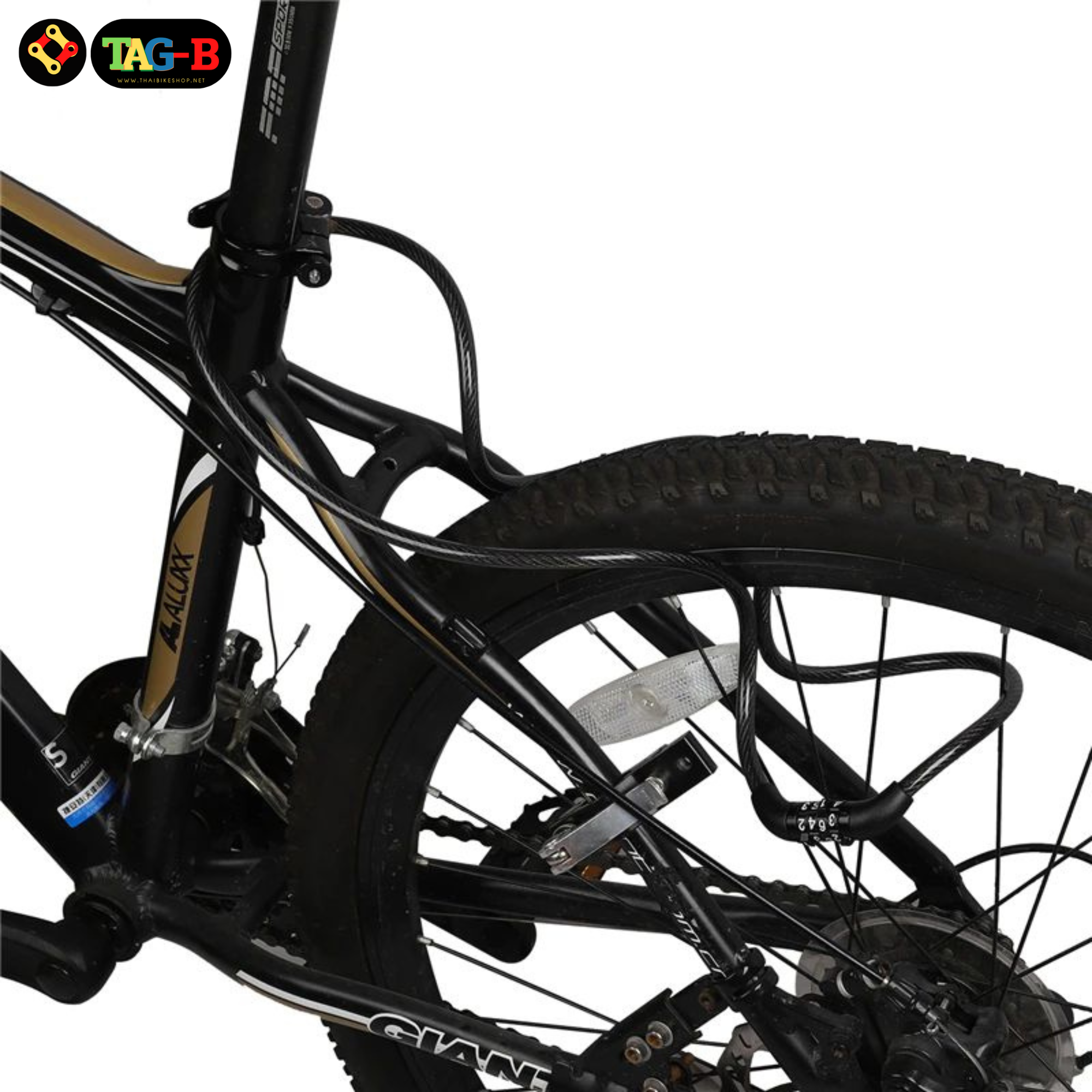 สายล็อคจักรยานพกพา ล็อคหมวกกันน็อค ยี่ห้อ tonyon แบบ 4 รหัส