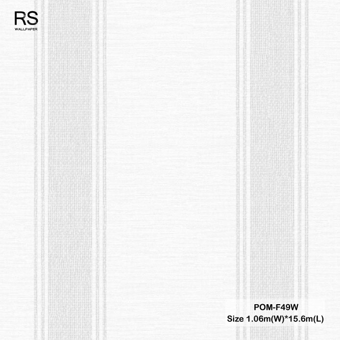 วอลเปเปอร์ลายทาง สีขาวสลับสีเทา POM-F49W