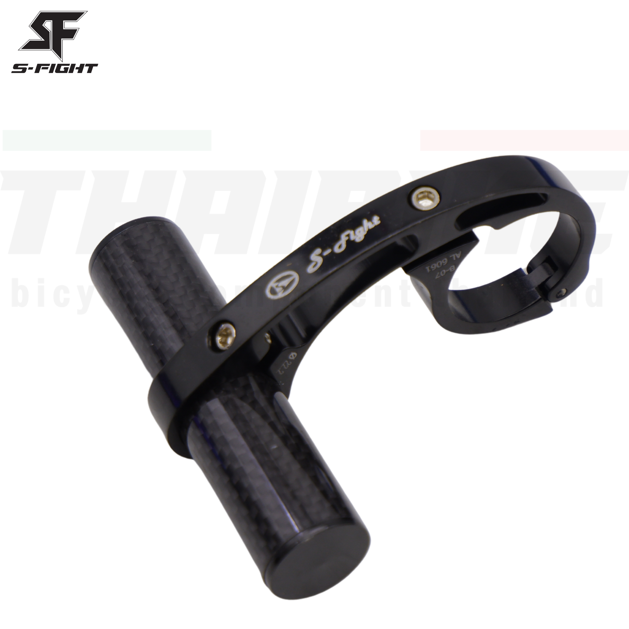 ตัว T ขาเสริมยึดไฟ ยืดไมล์จักรยาน แบบคาร์บอน ยี่ห้อ S-FIGHT แบบ โค้ง