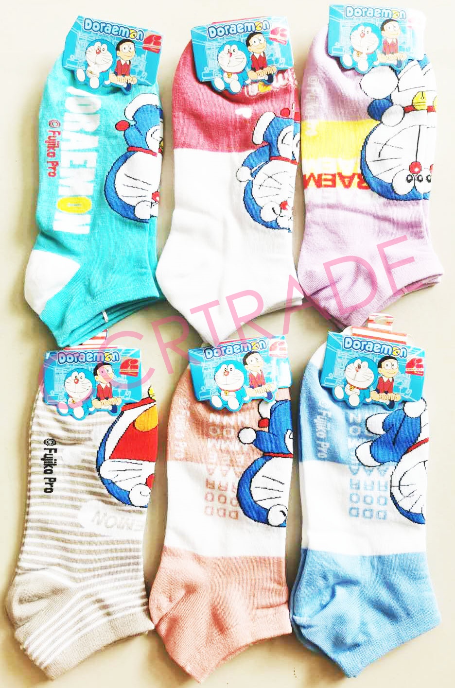 ถุงเท้าโดเรม่อนตาตุ่ม SET-4(ลิขสิทธิ์แท้) Free size