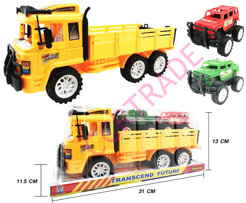 รถบรรทุกรถจิ๊บ 2 คัน มีลานฝาครอบ 13x32 ซม.(1x3)