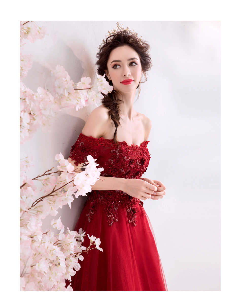 DL106 **พรีออเดอร์** ชุดออกงานสีแดง ชุดราตรี เดรสยาวออกงาน (Night party dresses) ชุดไปงานแต่งงานสวยๆ "ธีมสีแดง"