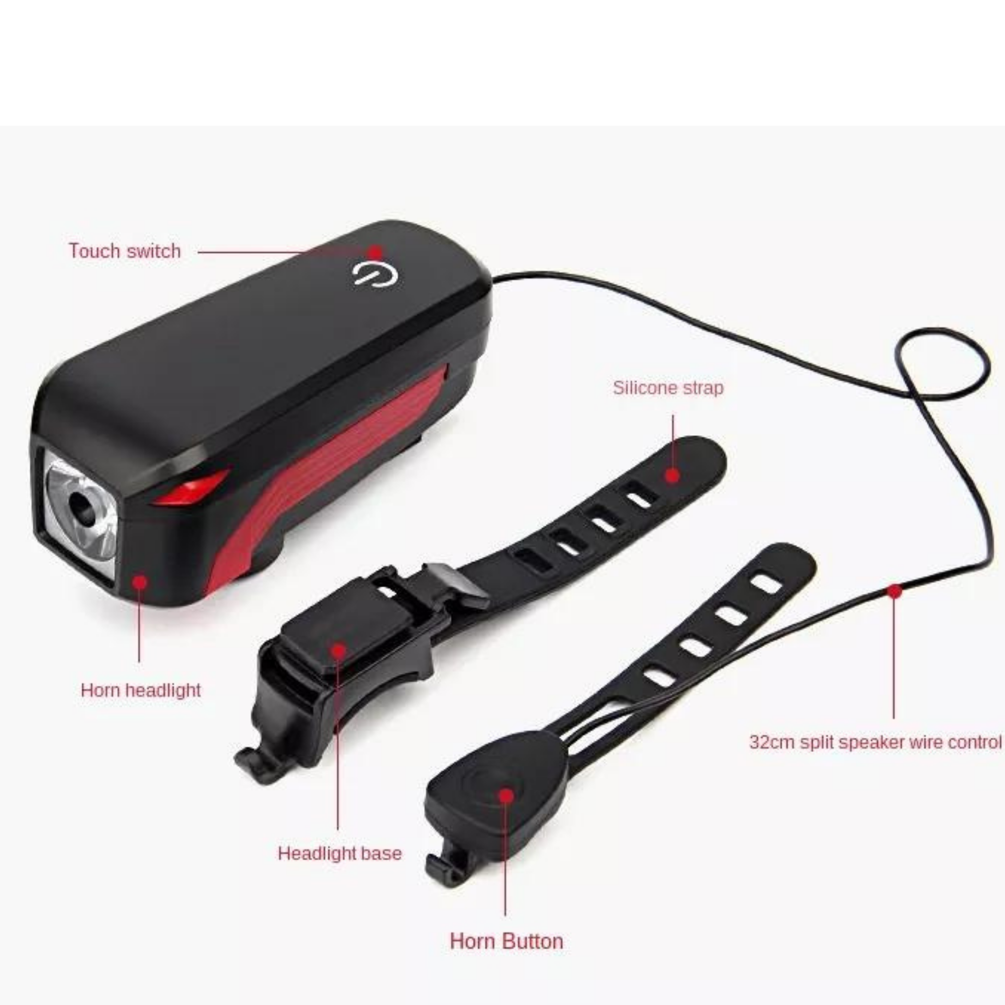 ไฟหน้าจักรยานมาพร้อมแตรในตัว THAIBIKE HJ-7599