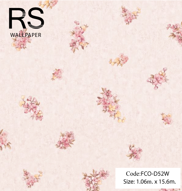 วอลเปเปอร์ลายดอกไม้เล็กโทนสีชมพู FCO-D52W