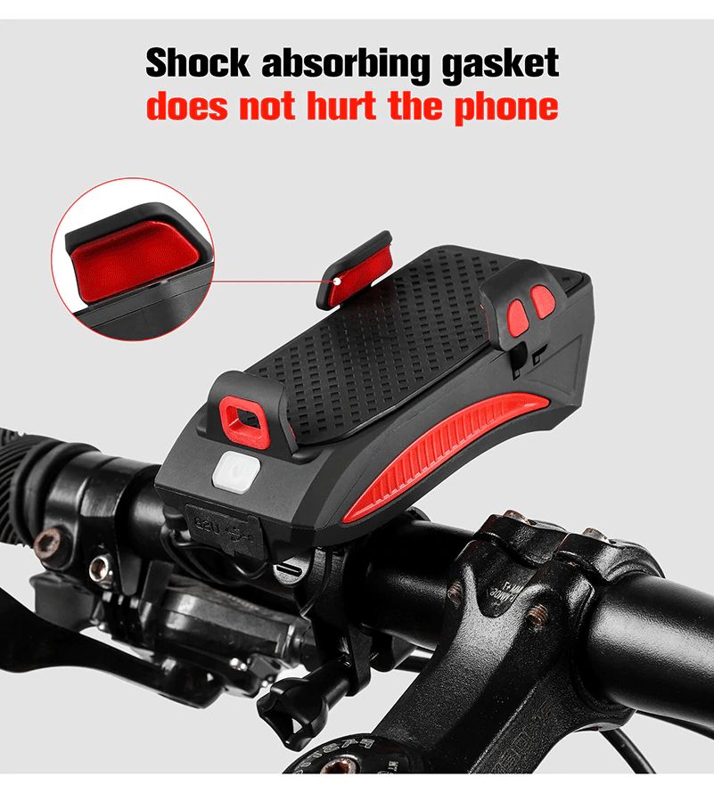 ไฟหน้า+ยึดมือถือ+powerbank+usb+แตร THAIBIKE ติดจักรยาน