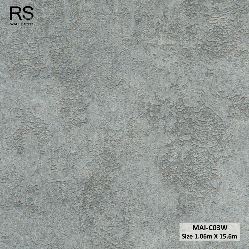 วอลเปเปอร์ลายปูนเปลือยคอนกรีต สีเทาเข้ม MAI-C03W