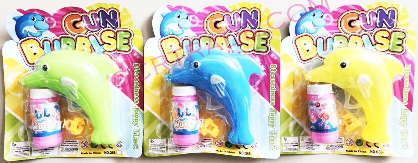 ปืนเป่าฟองโลมา+น้ำยาแผง 21.5 ซม.