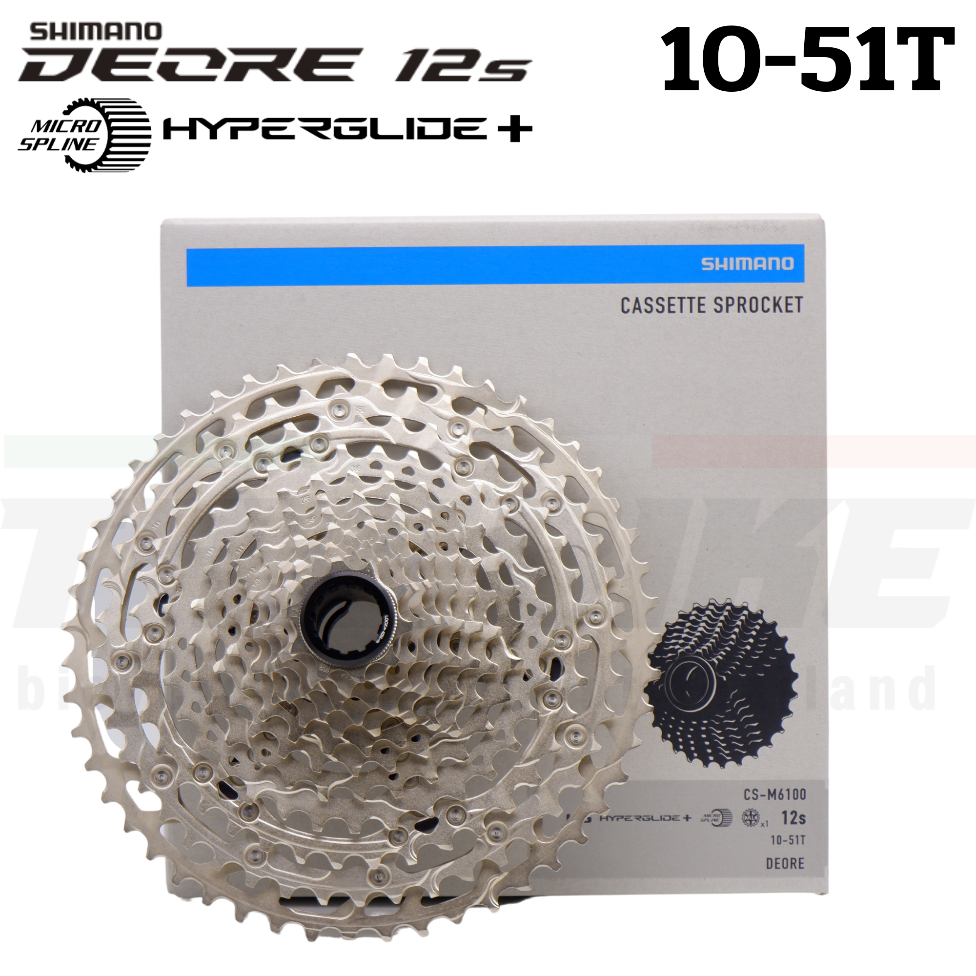เฟืองจักรยาน สเตอร์ SHIMANO DEORE, CSM6100, 12-SPEED, 10-51T, มีกล่อง