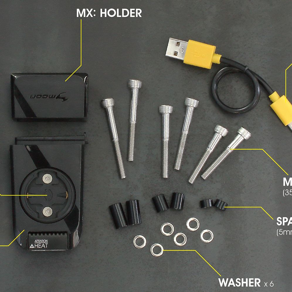 ขายึดไมล์จักรยานแบบมีไฟ MOON “MX” COMPUTER MOUNT x LIGHT GARMIN