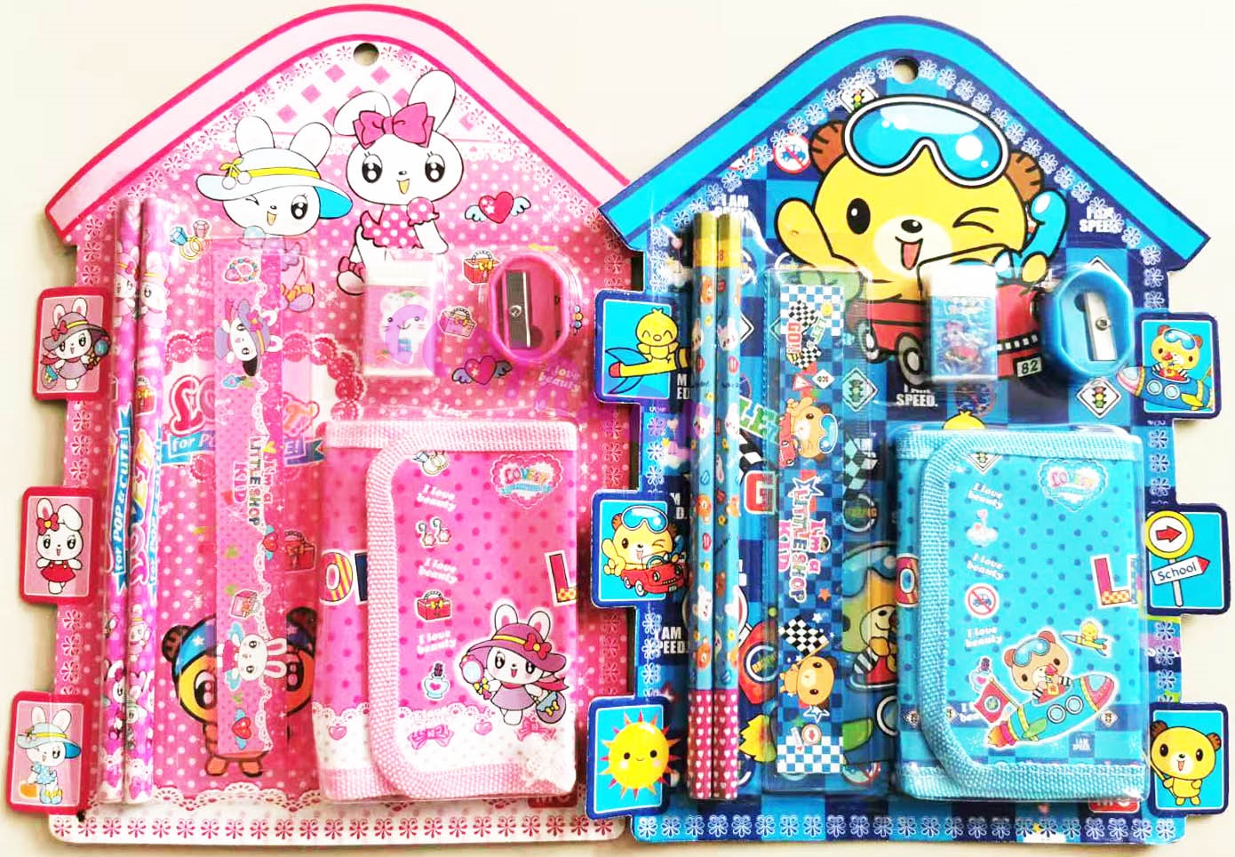 ชุดเครื่องเขียน+กระเป๋าแผงบ้าน 26 ซม.