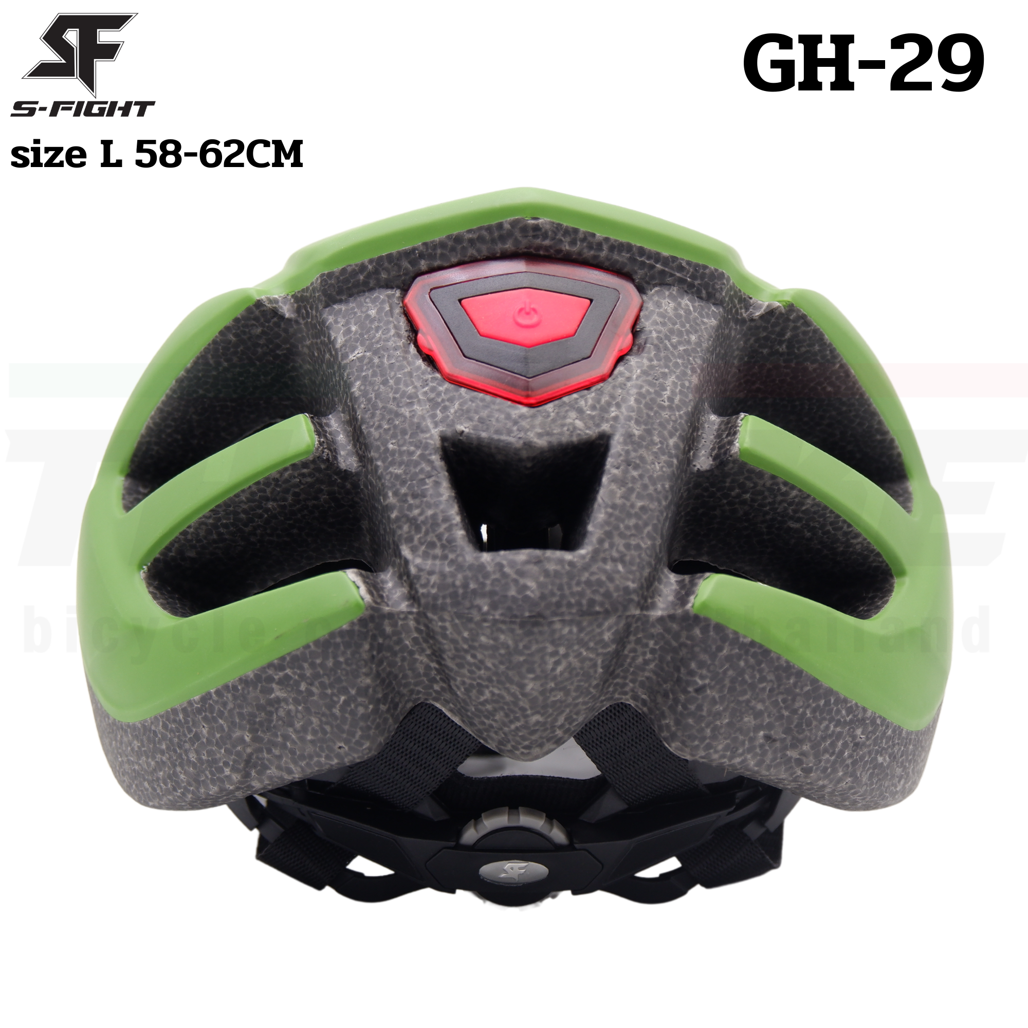 หมวกกันน็อคจักรยาน S-FIGHT GH-29 ขนาด L เหมาะสำหรับรอบศีรษะ 58-62 ซม. ใช้ได้ทั้งจักรยานเสือหมอบและเสือภูเขา.