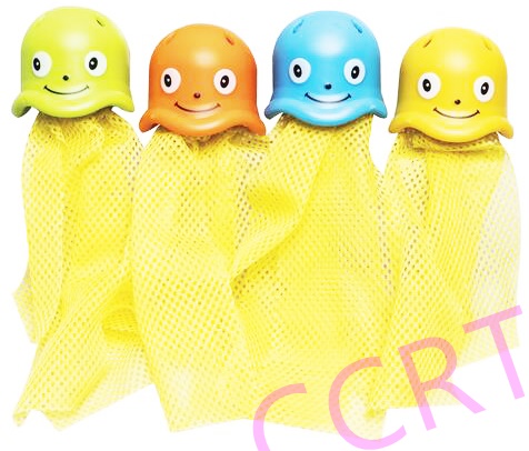 แมงกระพรุนสีสดเล่นน้ำ 4 ชิ้นแผง 25 ซม.(งานห้าง)(1x6)