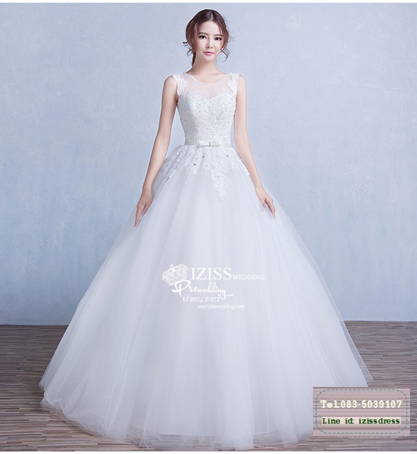 BR194 **พร้อมส่ง**ชุดแต่งงาน&ชุดเจ้าสาวแบบยาวสีขาวเกรดพรีเมี่ยม เปิดไหล่ มีแขน หรูหราน่ารัก สวยโดดเด่นไม่ซ้ำใคร