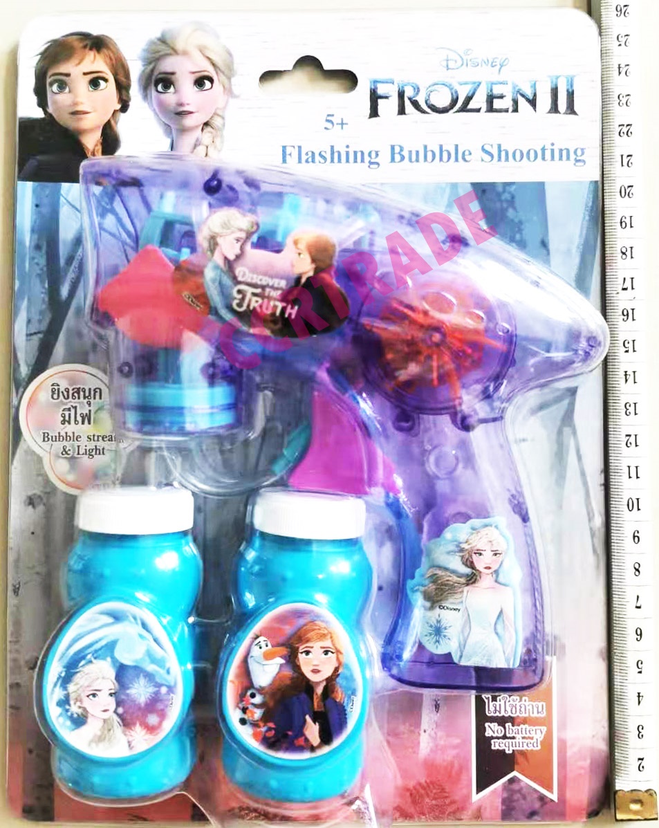 ปืนเป่าฟองโฟรเซ่น+น้ำยา 2 ขวด มีไฟ(ลิขสิทธิ์แท้) 26 ซม.(รุ่นใหม่) (1x3)