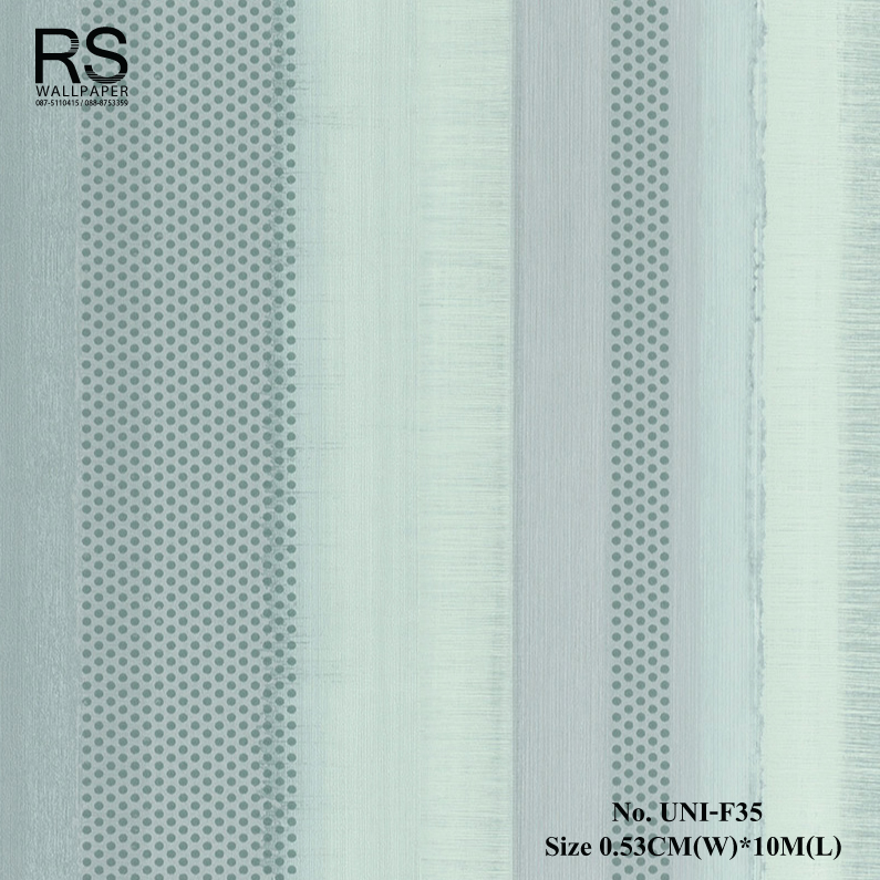 วอลเปเปอร์ติดผนัง ลายทางสีเขียวเทา No.UNI-F35