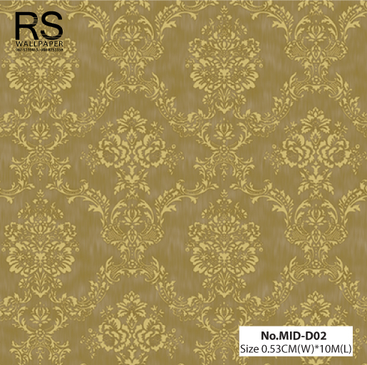 วอลเปเปอร์ ลายหลยุส์สีน้ำตาลทอง No.MID-D02