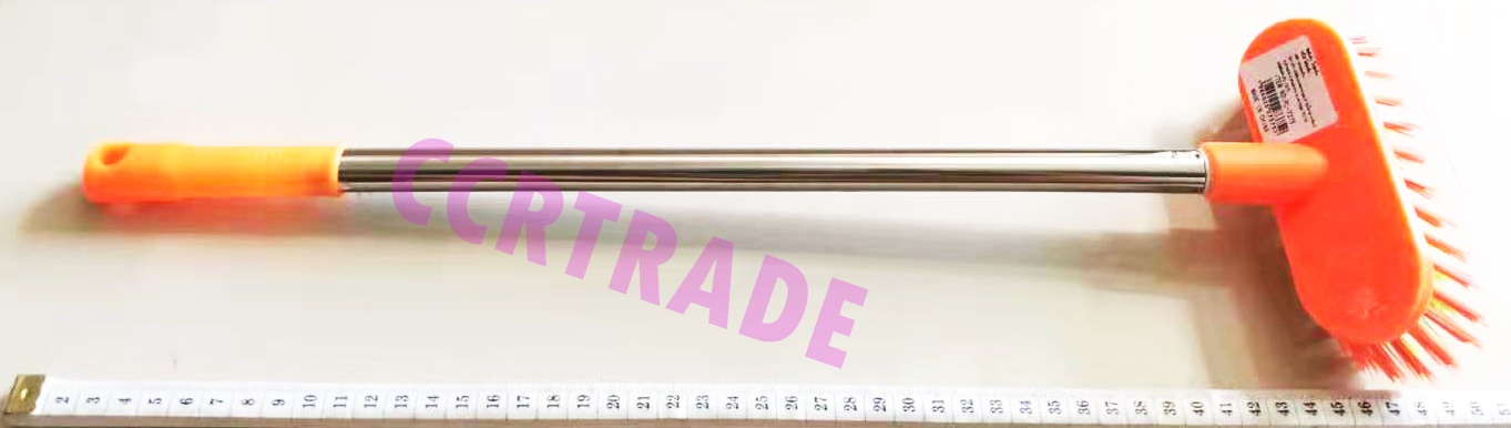 แปรงขัดพื้นสีสด ด้ามสแตนเลส 49 ซม.