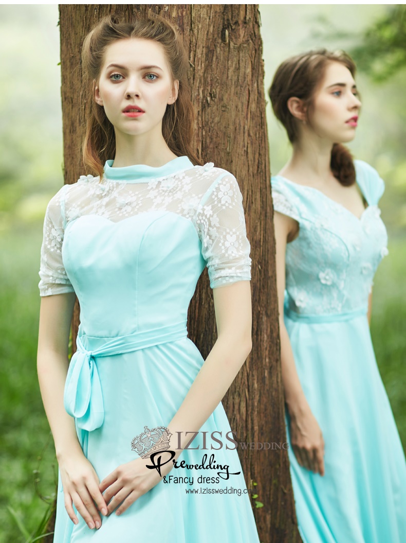 ฺBM0113 - พรีออเดอร์ ชุดเพื่อนเจ้าสาวราตรียาวธีมสีเขียวมินท์ น่ารักมากๆค่ะ