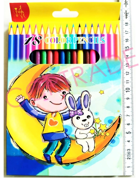 ดินสอสีไม้ 18 สีกล่องการ์ตูน 20.5 ซม.