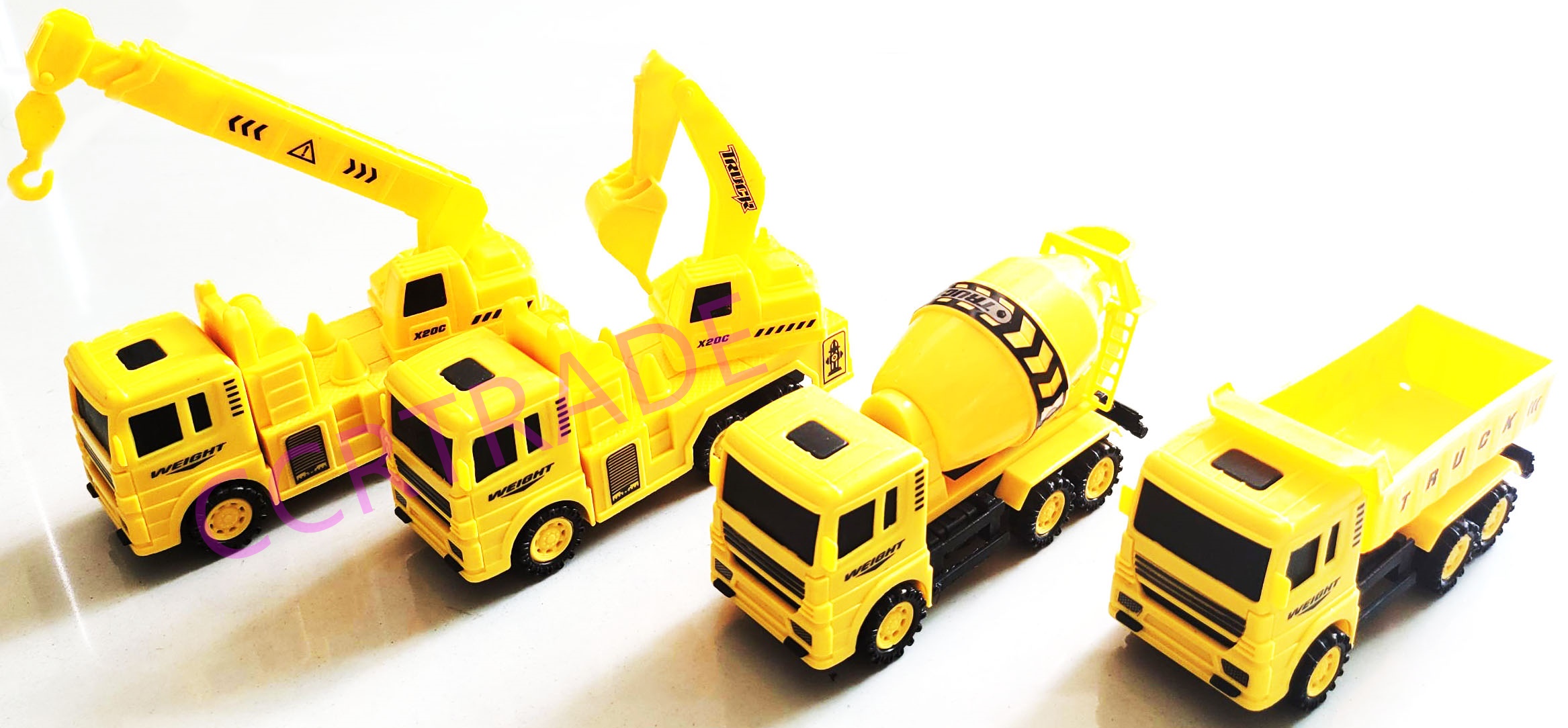 รถก่อสร้างคละ 4 แบบถาด 7x13 ซม.(งานห้าง)