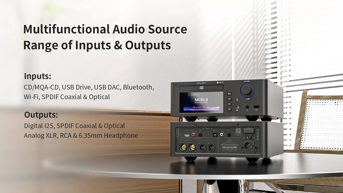 [สั่งจองล่วงหน้า] Shanling MCD1.3 เครื่องเล่นซีดีดิจิตอลชิป AK4499EX+TPA6120 รองรับ MQA-CD, LDAC ประกันศูนย์ไทย