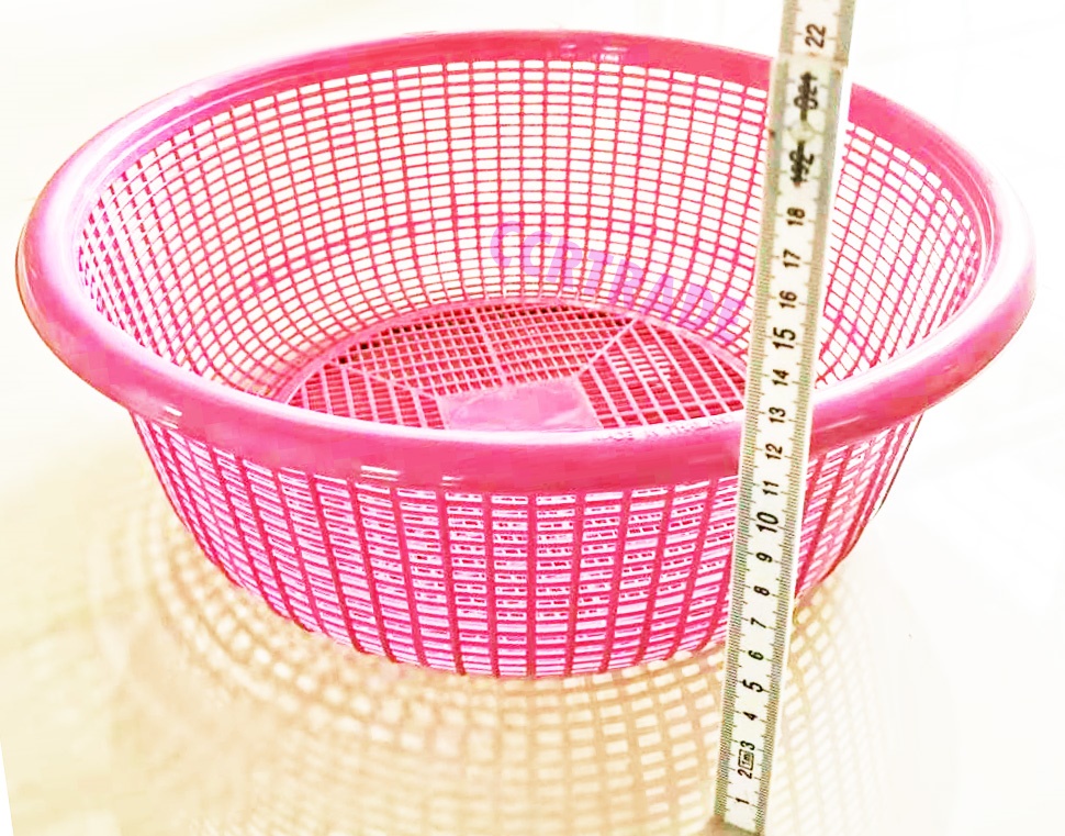 ตะกร้าสีสดจัมโบ้ กลม 11x34 ซม.(งานไทย)