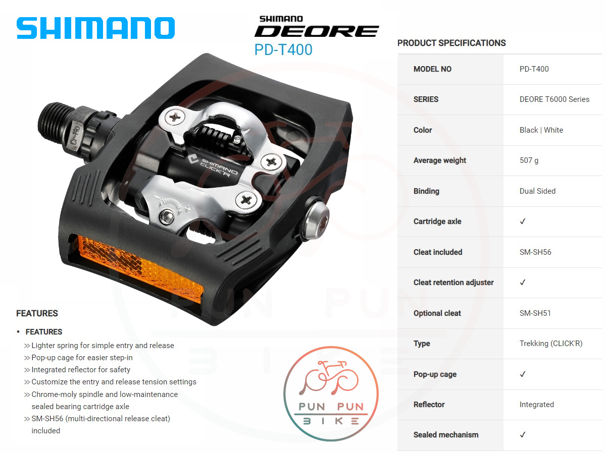 Shimano : PD-T400 บันไดทัวริ่งแบบคลีท 2 ด้าน คลีทปลดเร็ว
