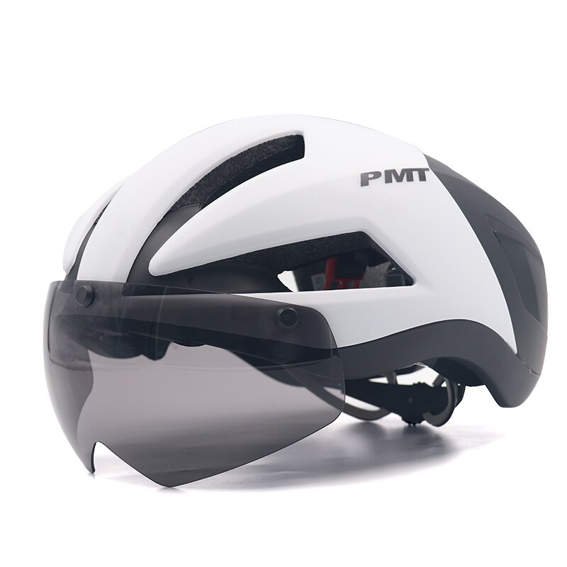 หมวกกันน็อคจักรยานเสือหมอบ เสือภูเขา มีแว่นในตัว PMT RS01 PLUS