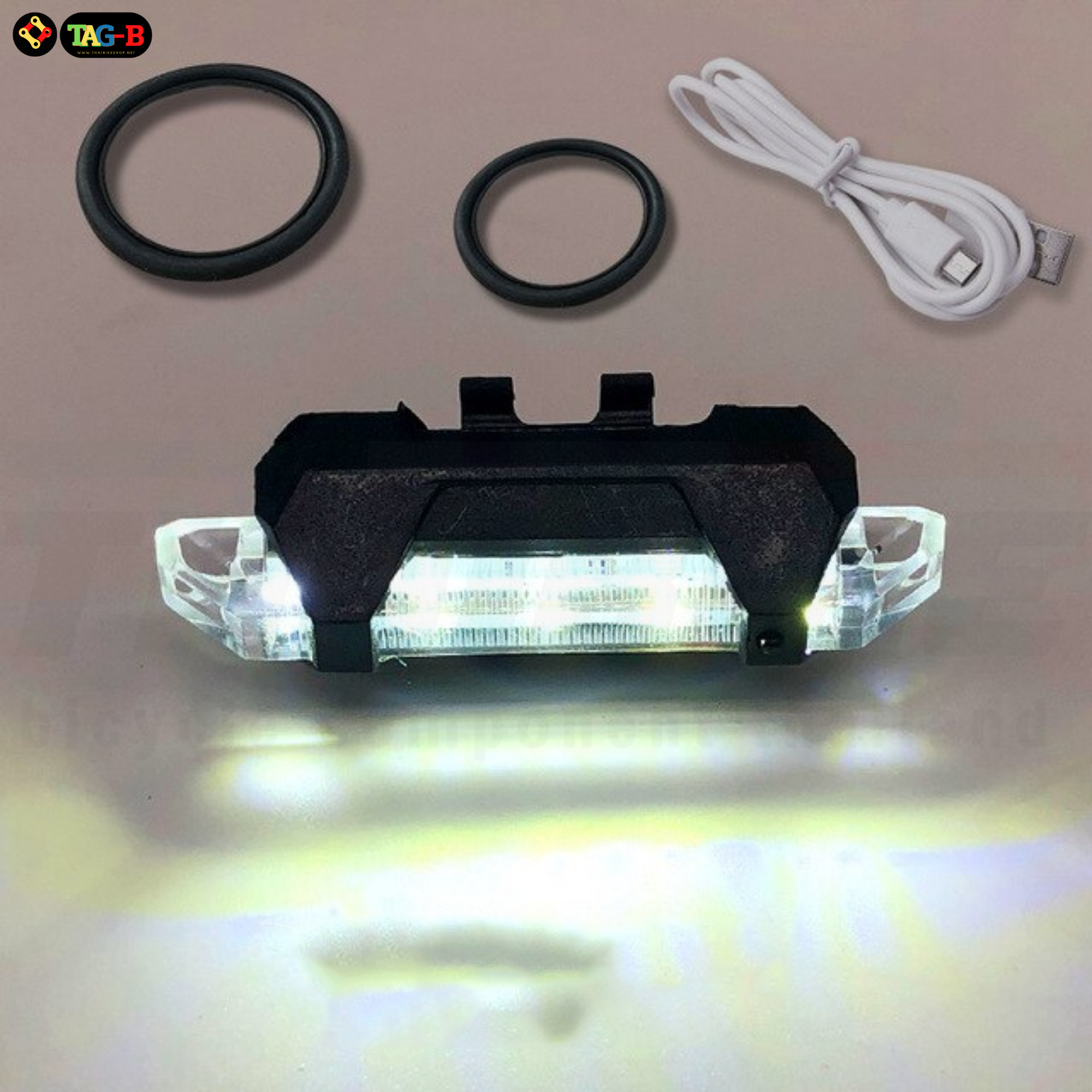 ไฟท้ายจักรยาน ชาร์จ USB LIGHT THAIBIKE SJ-20051 แบบชาร์จไฟ