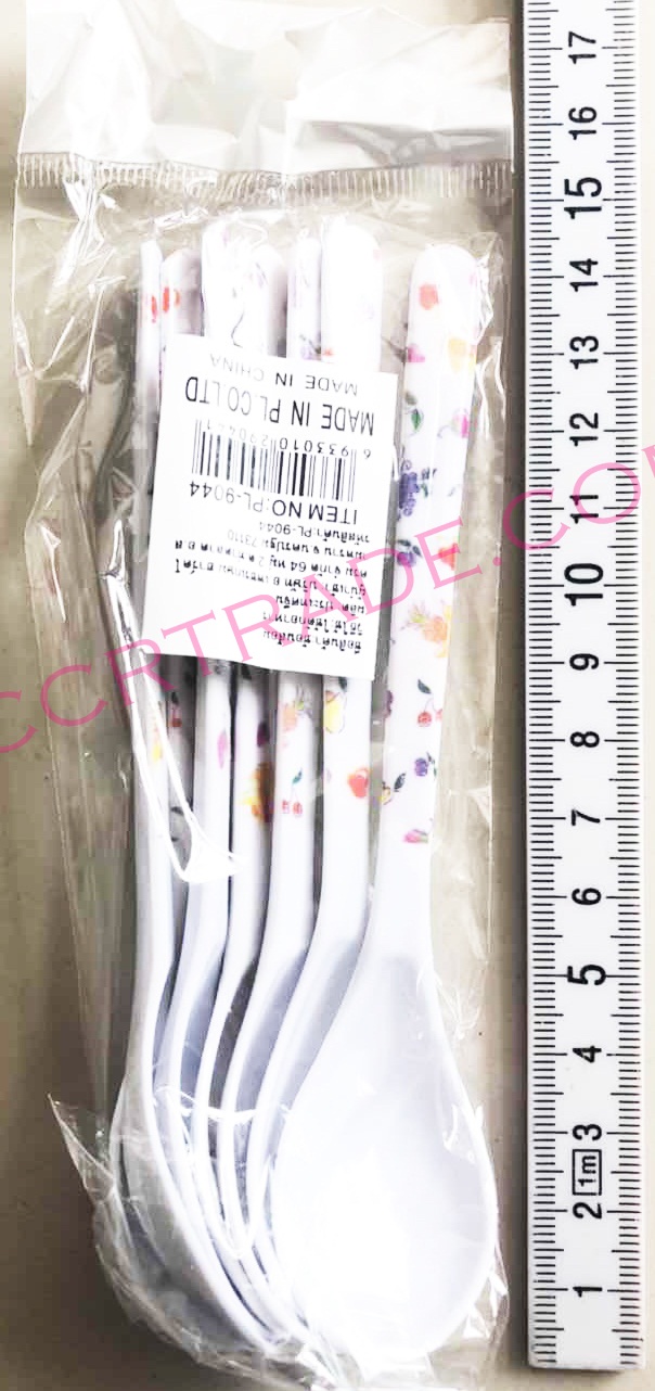 ช้อนเมลามีน ลายดอก 7 ชิ้นถุง 13 ซม.