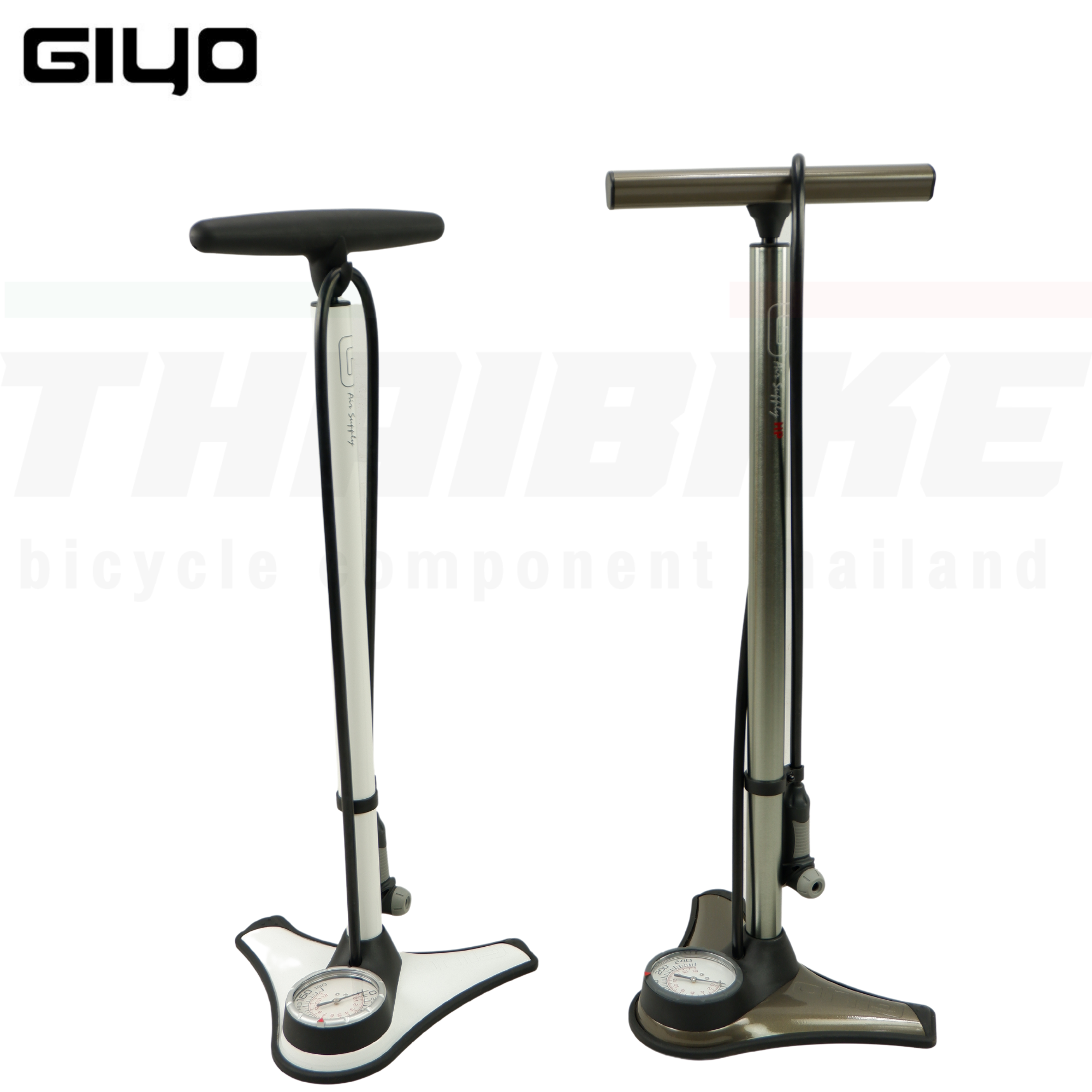 สูบจักรยานตั้งพื้น มอเตอร์ไซต์ GIYO GF-71HP แรงดัน 260PSI/GF-71 180PSI