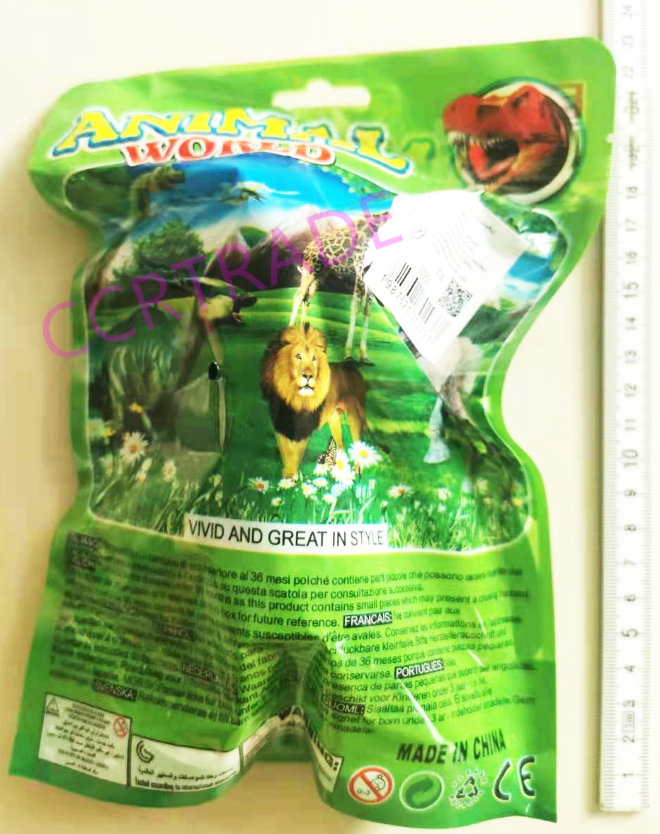 หุ่นไดโนเสาร์นักรบยิงเหรียญ+เหรียญ 6 ชิ้นถุงซิป 21 ซม.