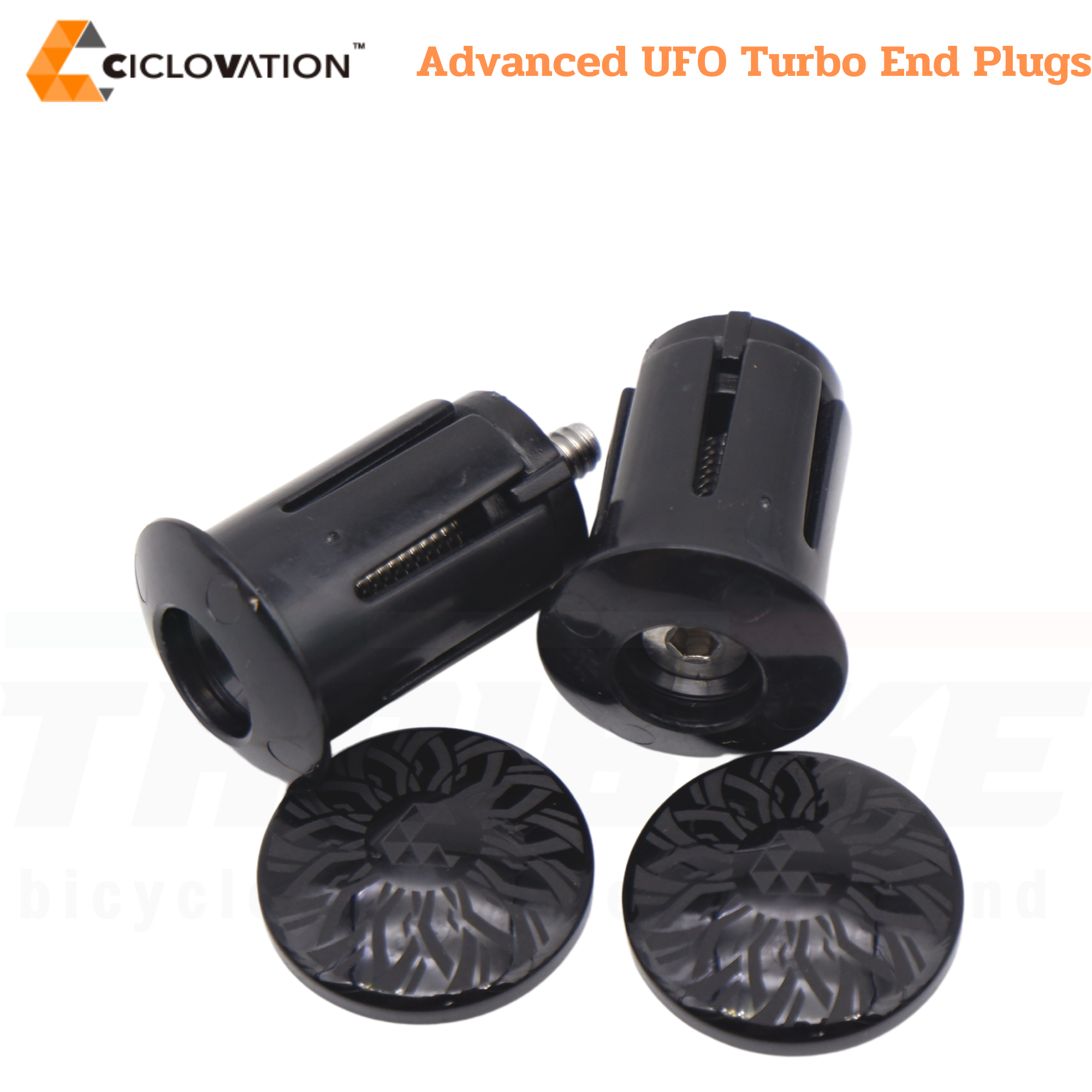 จุกฝาปิดปลายแฮนด์จักรยาน ยี่ห้อ CICLOVATION รุ่น Advanced UFO Turbo End Plugs