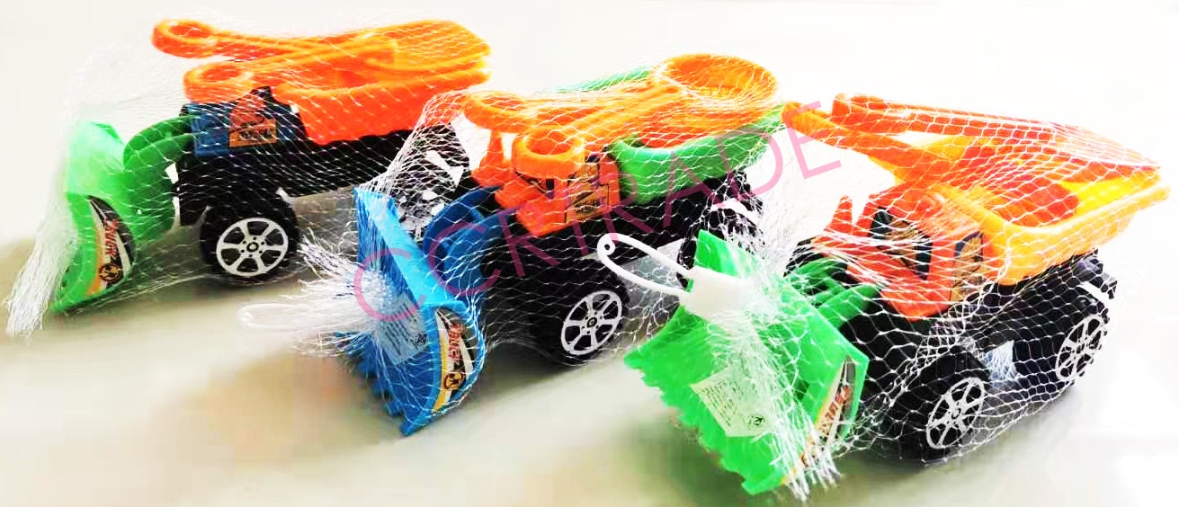 รถบรรทุกเล่นทราย+อุปกรณ์ถุงตาข่าย 20.5 ซม.