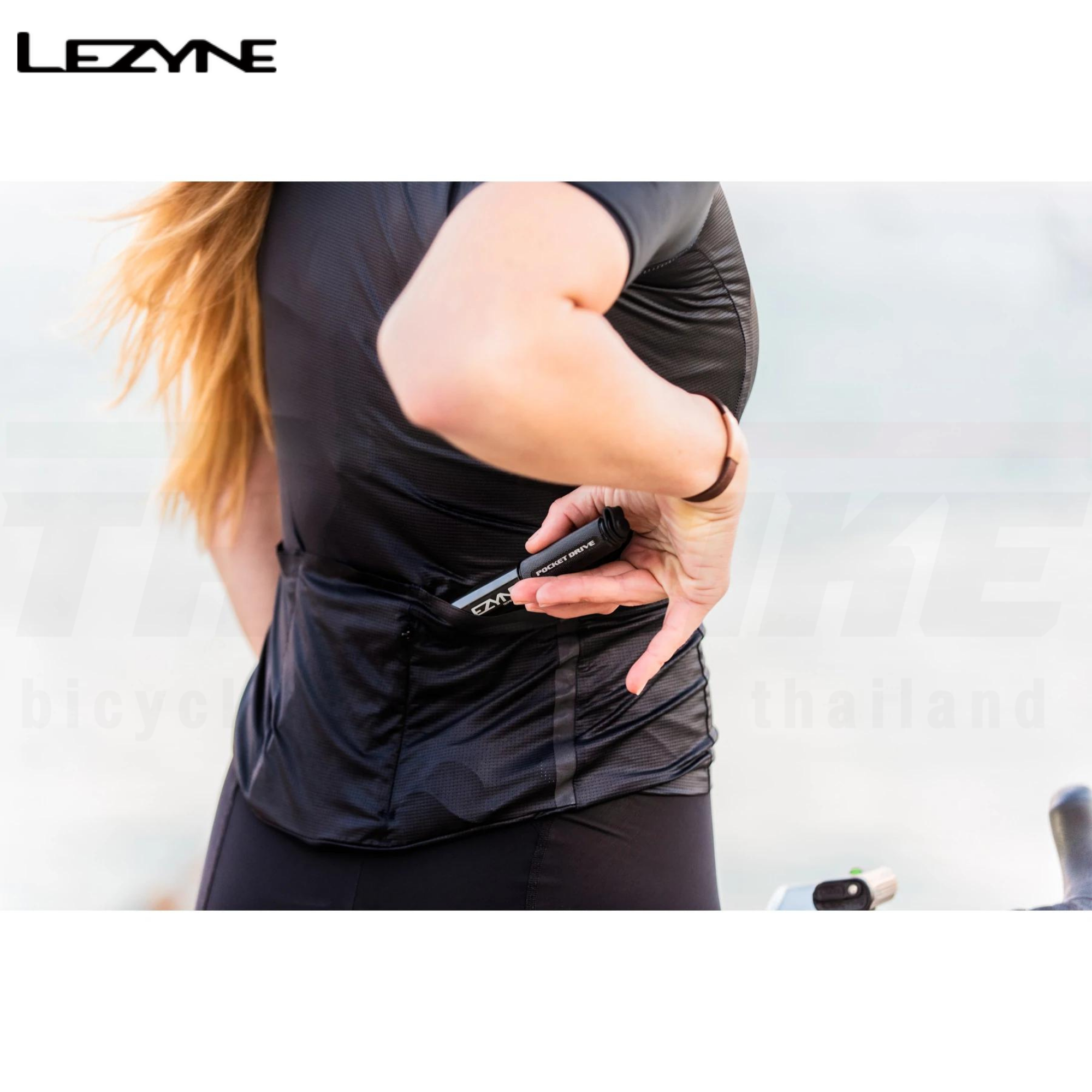 สูบจักรยานแบบพกพา เสือหมอบ เสือภูเขา LEZYNE POCKET DRIVE MAX: 160psi