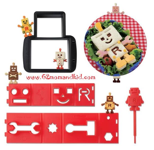 ++พร้อมส่ง++ พิมพ์กดขนมปัง แซนวิชปิดขอบ รูปหุ่นยนต์ -- CuteZCute Robo Bread Bento Sandwich Stamping Cutter สินค้านำเข้า USA แท้ค่ะ